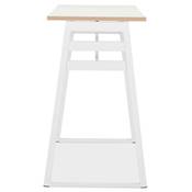 Table de bar Mange-debout design 'BARAS' en bois blanc pied en métal blanc - 150 x 60 cm