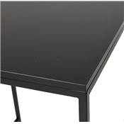 Table de bar haute style industriel carré 'BISTRO' bois noir 4 pieds métal noir idéal proffesionnels