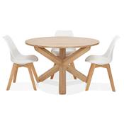 Table ronde 'FAST GLAS' plateau et pieds en chêne massif - Ø 120 cm