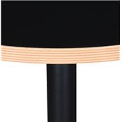 Table ronde 'KRUBBA' en bois noir et pied central en métal noir à base carrée - Ø 80 cm