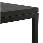 Set de 2 tables gigognes style industriel carrées 'SMALL FYRKANT" bois pieds métal noir - 50 x 50 cm