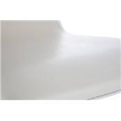 Tabouret de bar réglable design 'Luxe' pivotant crème pied central en métal chromé et dossier haut