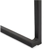Tabouret de bar empilable design carré 'BLACK IRON' noir avec pieds en métal noir et dossier bas