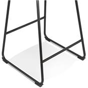 Tabouret de snack mi-hauteur 'GUSTO MINI' velours bleu pieds tréteaux en métal noir dossier haut