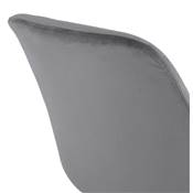 Tabouret snack mi-hauteur 'CHAIRMAN MINI BLACK EDITION' velours gris 4 pieds bois noir dossier haut