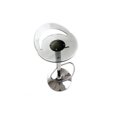 Tabouret de bar réglable design 'Leo' pivotant en plexiglass gris foncé pied central en métal chromé