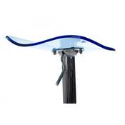 Tabouret de bar réglable design 'Aero' pivotant en plexiglass bleu pied central en métal chromé