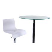 Tabouret de bar réglable design 'Ice' pivotant plexiglass blanc pied métal chromé dossier haut