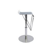 Tabouret de bar réglable design 'Spirit' pivotant acier brossé pied avec repose pieds dossier bas