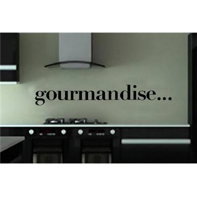 Sticker mural cuisine 'Gourmandise' noir