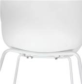 Chaise design à accoudoirs 'CONCEPT' blanche avec 4 pieds en métal blanc