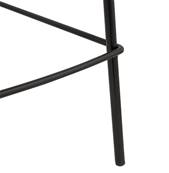 Tabouret de snack design à accoudoirs 'CARINO MINI' en velours noir 4 pieds métal noir dossier haut