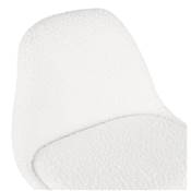 Tabouret de bar 'Moden' tissu bouclé blanc 4 pieds bois noir repose pieds et pieds doré dossier haut