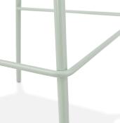 Tabouret de bar moderne 'Tekno' vert clair avec 4 pieds en métal vert et dossier haut