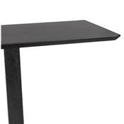 Table de bar haute design 'Tvillin Black' bois noir double pied central en fonte noir – 150 x 70 cm