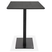 Table de bar haute design 'Tvillin Black XL' bois noir double pied central métal noir – 180 x 90 cm