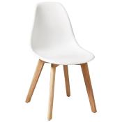 Chaise scandinave 'Karl' blanche avec 4 pieds en bois naturel - Lot de 6