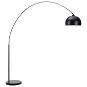 Lampadaire design 'Arc XL' abat jour, structure et socle en métal noir