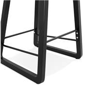 Tabouret de snack mi-hauteur design 'Skala Black Edition' gris pieds tréteaux bois noir dossier bas