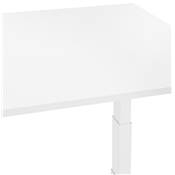 Bureau design assis-debout électrique 'SMALL SEMPLICE' bois blanc pieds métal blanc - 140 x 70 cm