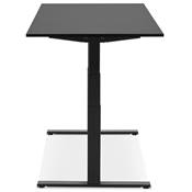 Bureau design assis-debout électrique 'SMALL SEMPLICE' noir en bois pieds métal noir - 140 x 70 cm