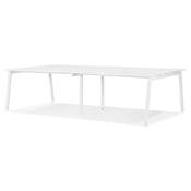 Double bureau bench / table réunion 'INCONTRO DUE' blanc en bois pieds métal blanc - 280 x 140 cm