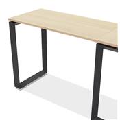 Bureau d'angle design 'MEET L' plateau en bois naturel avec pieds en métal noir - 160 cm