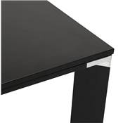 Bureau droit design haut 'HIGH BUSINESS' en bois noir pieds en métal noir et chromé – 140 x 70 cm