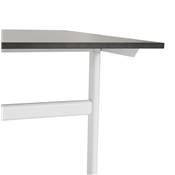 Bureau droit / table de travail design 'DISEGNO' noir en bois pieds en métal blanc - 160 x 80 cm
