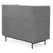Canapé acoustique 2 places design dossier haut 'INTIME' en tissu gris foncé 4 pieds en métal noir