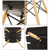 Chaise scandinave design 'Sjöbo' noire avec 4 pieds en bois naturel et métal noir
