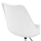 Chaise de bureau à roulettes design à accoudoirs 'KUTE' blanche pieds en métal chromé