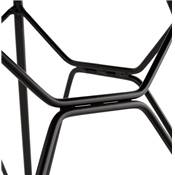 Chaise style industriel design à accoudoirs 'LOTUS' grise avec 4 pieds en métal noir