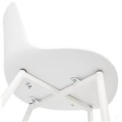 Chaise design moderne 'SILDE' blanche avec 4 pieds en métal blanc