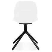 Chaise design de style moderne 'KOOL' blanche avec 4 pieds en métal noir