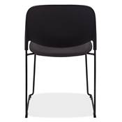 Chaise design de style moderne 'BALI' noire avec 4 pieds en métal noir