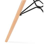 Chaise scandinave 'NORSK WOOD' noire 4 pieds bois couleur naturelle et croisillon en métal noir