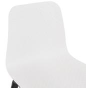 Chaise design 'Parkwood Black Edition' blanche avec 4 pieds en bois noir