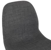 Chaise design empilable 'Teknik White' en tissu gris foncé pieds tréteaux en métal blanc