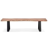Banc style industriel 'NATTE BENCH' en bois massif avec pieds en métal noir