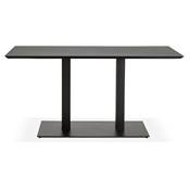 Table à diner / salle à manger 'Tvillin Black Small' noire bois pied central fonte – 150 x 70 cm