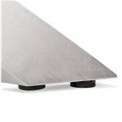 Table de salle à manger design 'Tepee Wood' plateau noyer pieds en acier brossé - 200 x 100 cm
