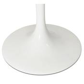 Table / table de réunion ronde 'Roundglass' en verre trempé blanc pied central blanc – Ø 120 cm