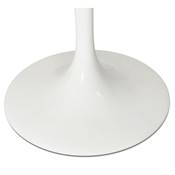 Table à diner / de réunion ronde 'Roundglass' en verre trempé blanc pied central blanc – Ø 120 cm