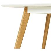 Table à diner / bureau droit scandinave 'Bolnäss' plateau bois blanc 4 pieds bois – 160 x 90 cm