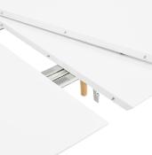 Table / table de réunion extensible scandinave 'Svenssen' blanche 4 pieds bois – 170(270) x 100 cm