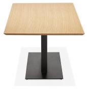 Table de salle à manger 'Tvillin Black' en bois pied central en fonte noir - 180 x 90 cm