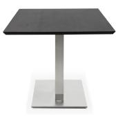 Table de salle à manger 'Tvillin' noire en bois pied central acier brossé - 180 x 90 cm