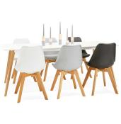 Table / bureau droit scandinave 'Bolnäss XL' en bois blanc 4 pieds bois naturel – 200 x 90 cm