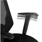 Fauteuil de bureau à roulettes dossier haut 'CAPTAIN' tissu et tissu maillé noir pieds métal noir